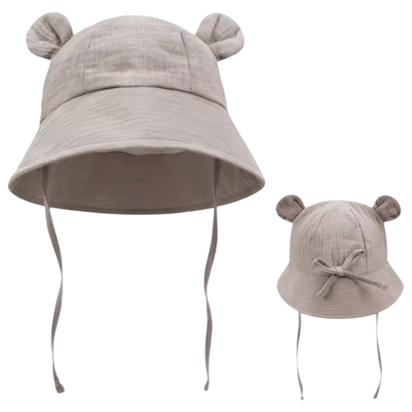 Bear Ears Baby Bucket Hat – Khaki Available at 1love2hugs3kisses Ibiza