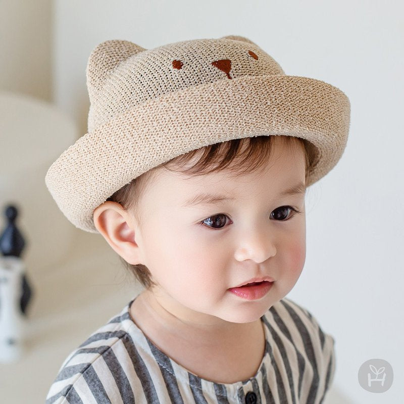 Bear Ears Straw Bucket Hat - Beige from 1love2hugs3kisses Ibiza