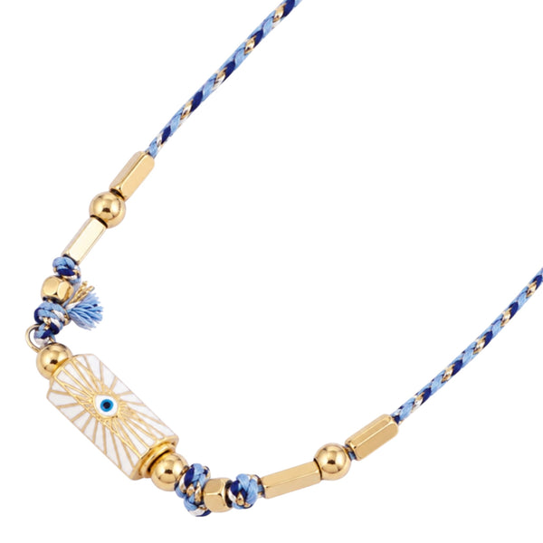 Bohemian Eye Locket Necklace - Light Blue Available at 1love2hugs3kisses Ibiza
