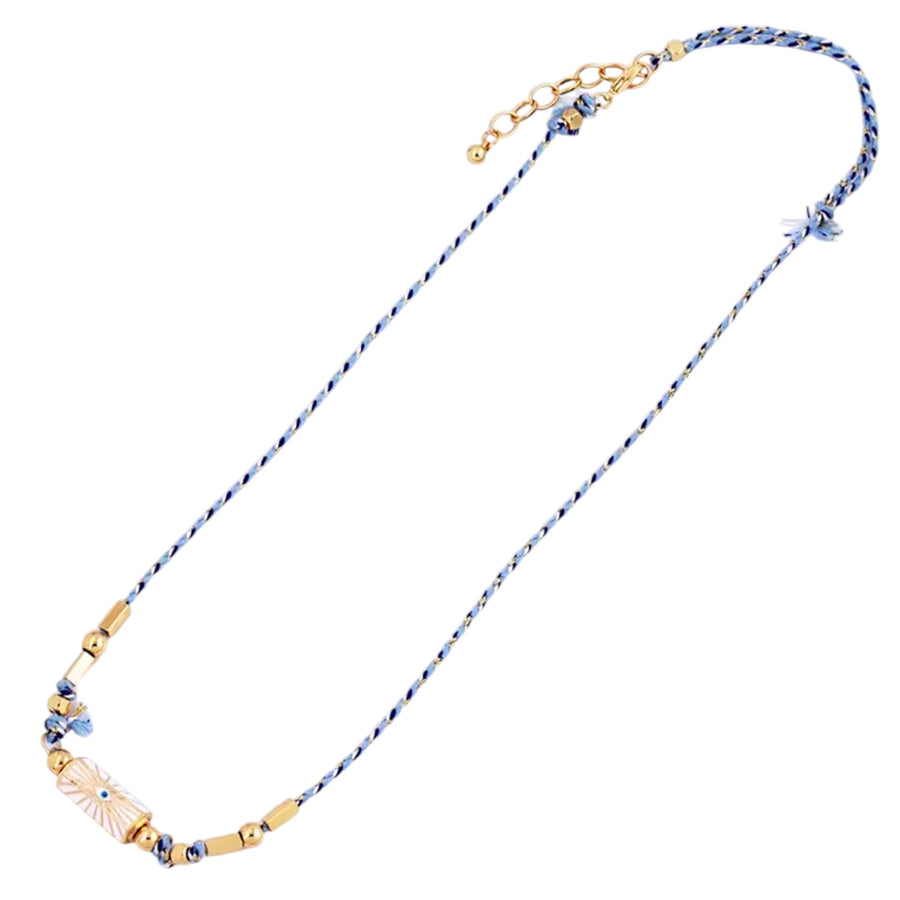 Bohemian Eye Locket Necklace - Light Blue Available at 1love2hugs3kisses Ibiza