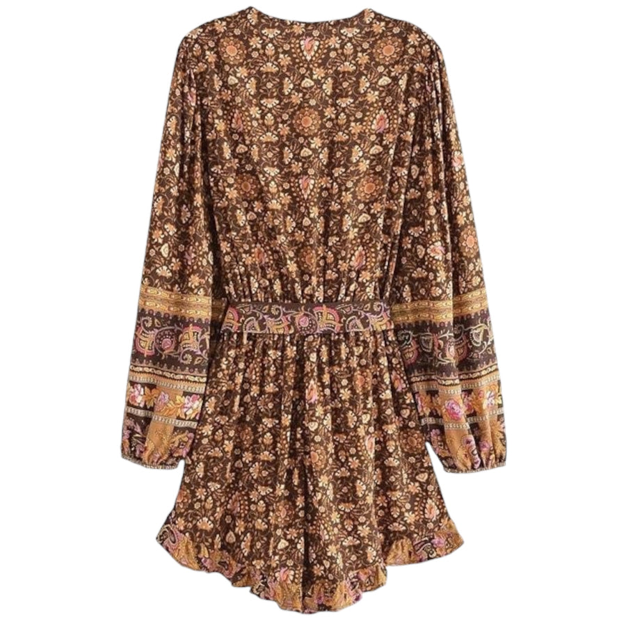 Bohemian Floral Playsuit – Mocha Brown From 1love2hugs3kisses Ibiza