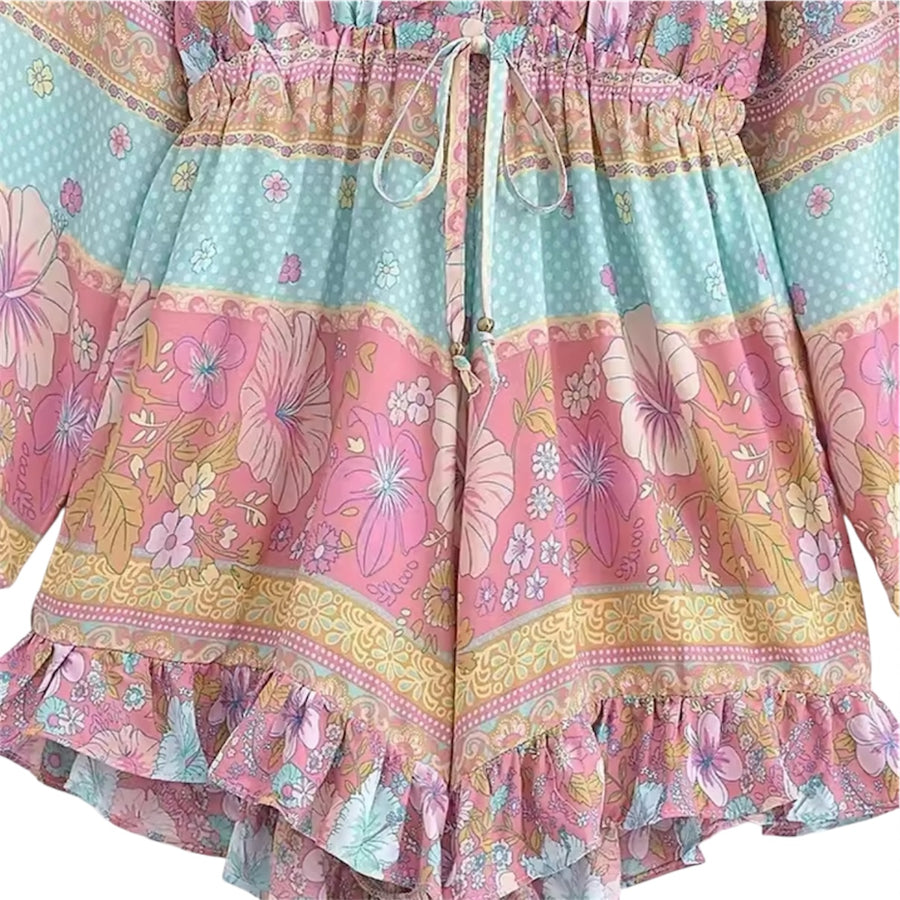 Bohemian Floral Playsuit - Pink Available at 1love2hugs3kisses Ibiza