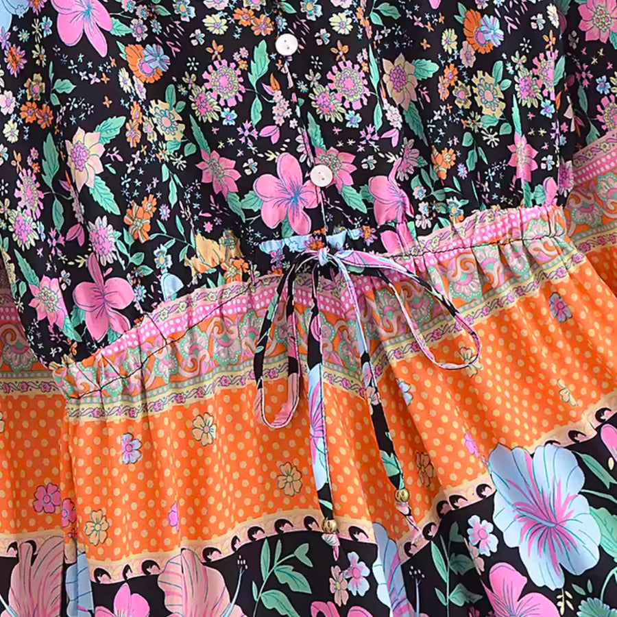 Bohemian Floral Playsuit - Sunrise Bloom  available at 1love2hugs3kisses ibiza