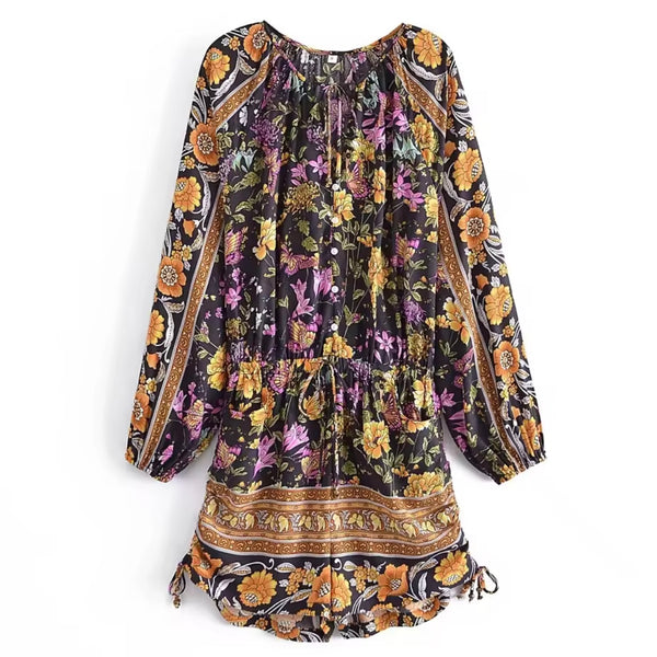 Bohemian Floral Playsuit - Sunset Garden  available at 1love2hugs3kisses ibiza