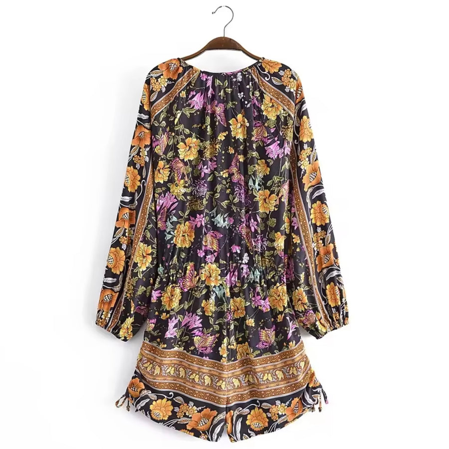 Bohemian Floral Playsuit - Sunset Garden  available at 1love2hugs3kisses ibiza