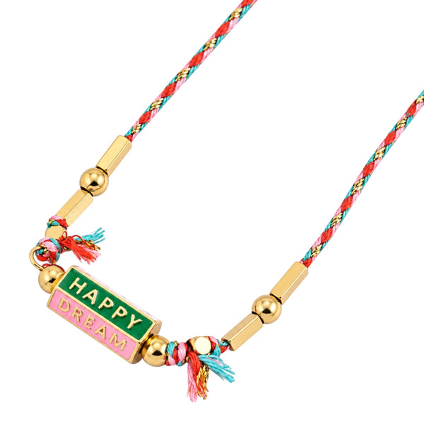 Bohemian Happy Dream Locket Necklace - Pink Available at 1love2hugs3kisses Ibiza