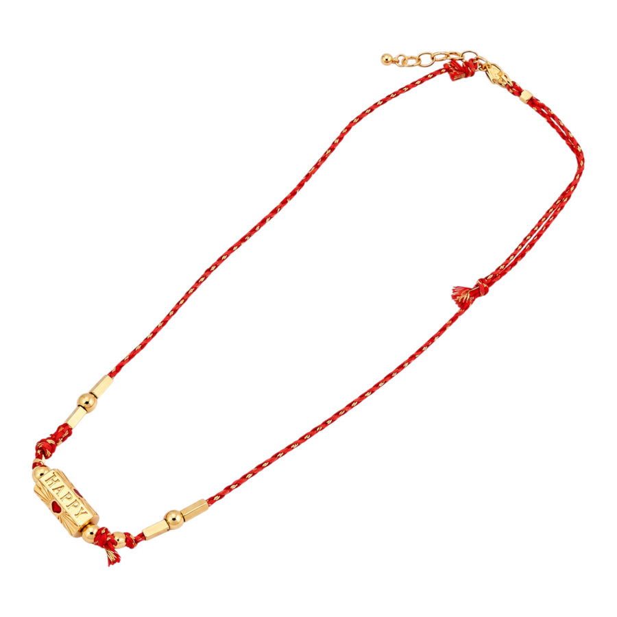 Bohemian Happy Locket Necklace - Red Available at 1love2hugs3kisses Ibiza