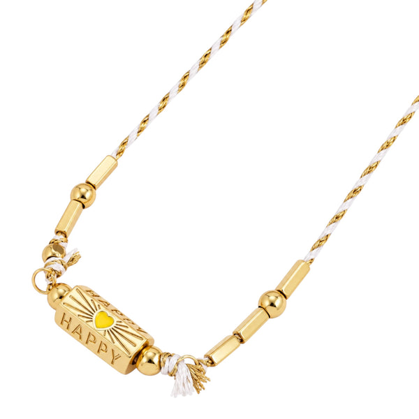 Bohemian Happy Locket Necklace - White Available at 1love2hugs3kisses Ibiza
