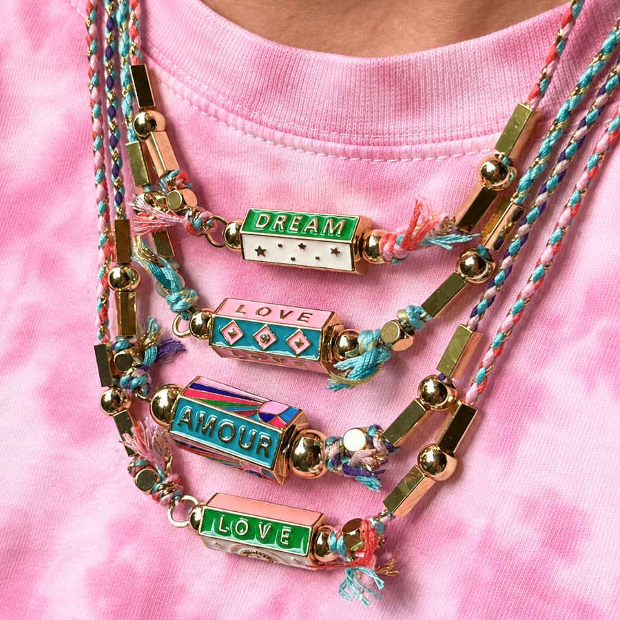 Bohemian Happy Dream Locket Necklace - Pink Available at 1love2hugs3kisses Ibiza