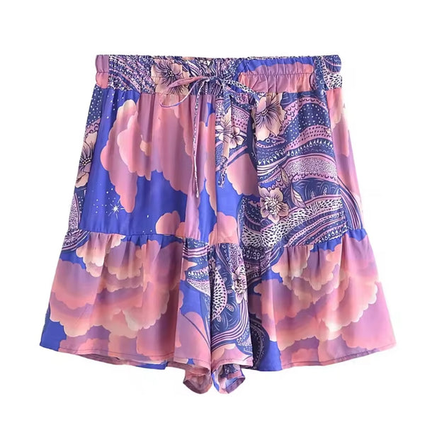 Bohemian Women Shorts Moon - Blue  available at 1love2hugs3kisses ibiza
