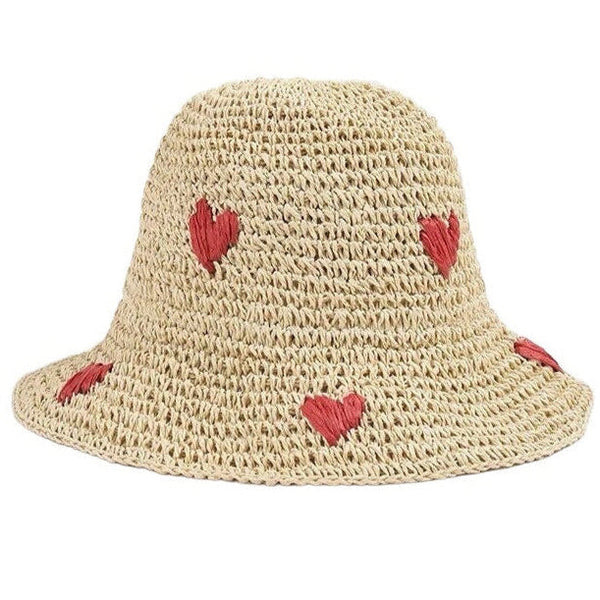 Bucket Crochet Hat Love Heart - Cream from 1love2hugs3kisses Ibiza
