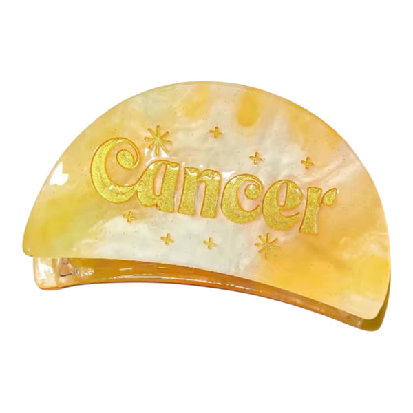 Cancer Hair Claw Clip – Yellow Marble available at 1love2hugs3kisses ibiza