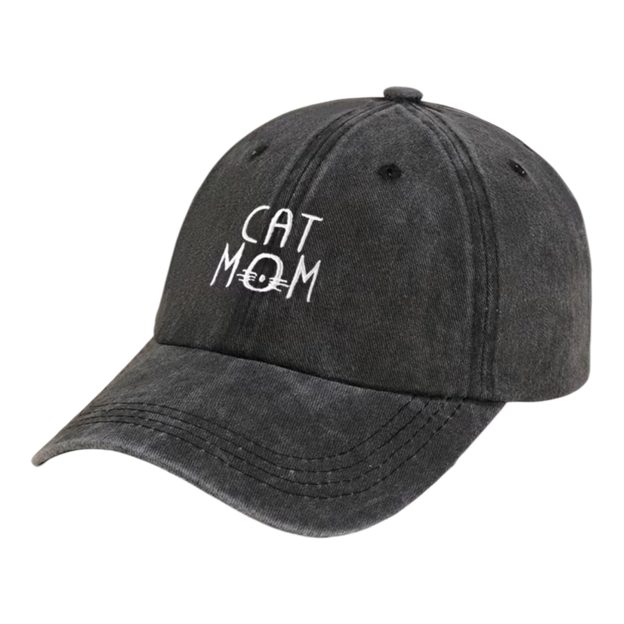 Cat Mom Vintage Washed Baseball Cap – Black Available at 1love2hugs3kisses Ibiza 