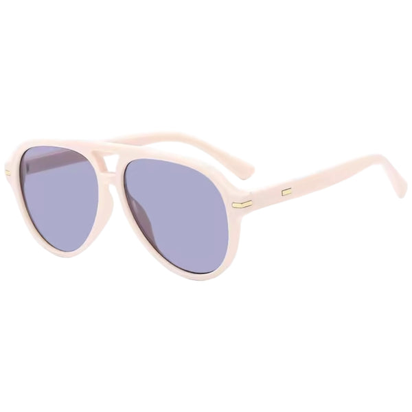 Classic Aviator Sunglasses – Beige / Purple Available at 1love2hugs3kisses Ibiza