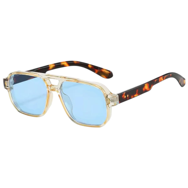 Classic Double Bridge Sunglasses – Crystal Beige / Blue Available at 1love2hugs3kisses Ibiza