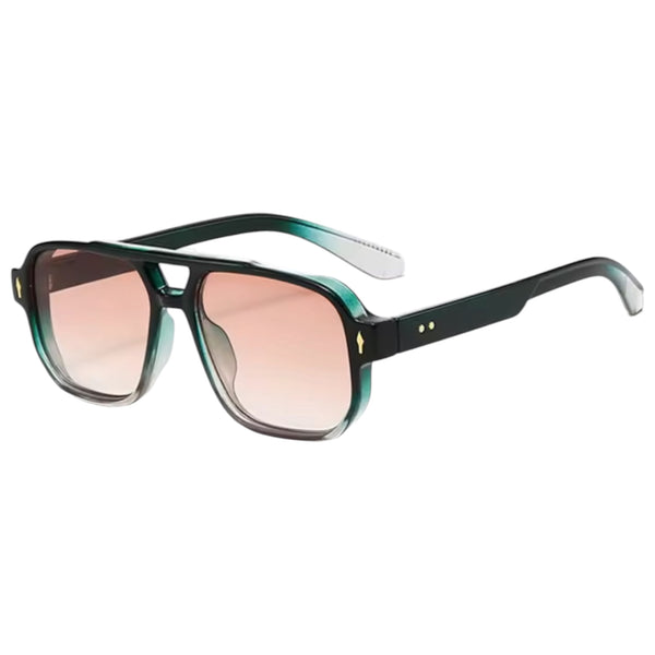 Classic Double Bridge Sunglasses – Emerald Green / Rose Available at 1love2hugs3kisses Ibiza