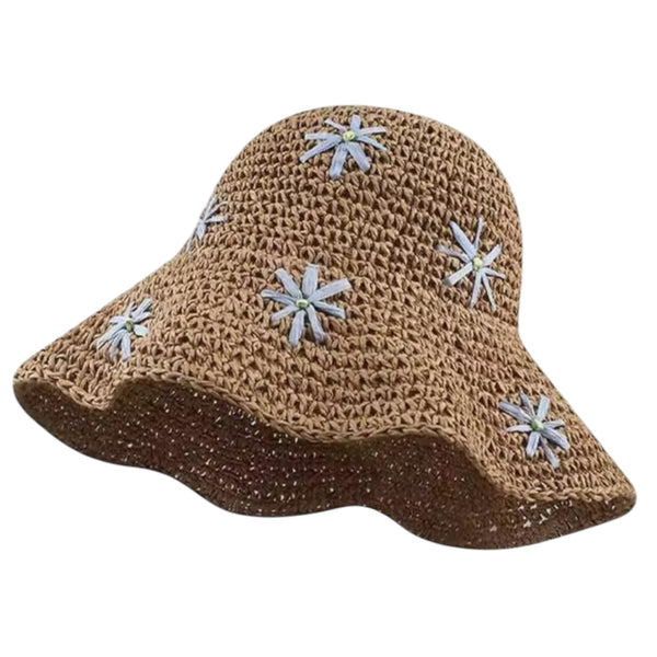 Daisy Flower Crochet Bucket Hat - Beige From 1love2hugs3kisses Ibiza