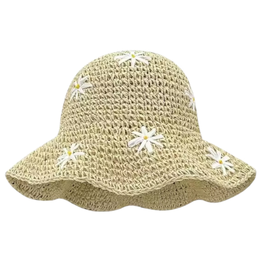 Daisy Flower Crochet Bucket Hat - Cream from 1love2hugs3kisses Ibiza