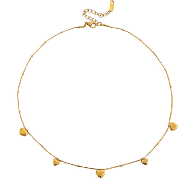 Delicate Heart Chain Necklace – Gold available at 1love2hugs3kisses ibiza