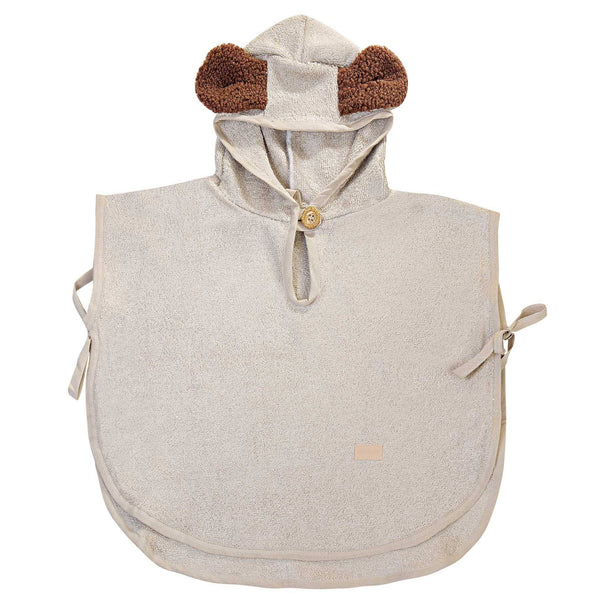 Dili Best Natural Baby Bamboo Sponge Poncho Bear - Dove Grey available at 1love2hugs3kisses Ibiza