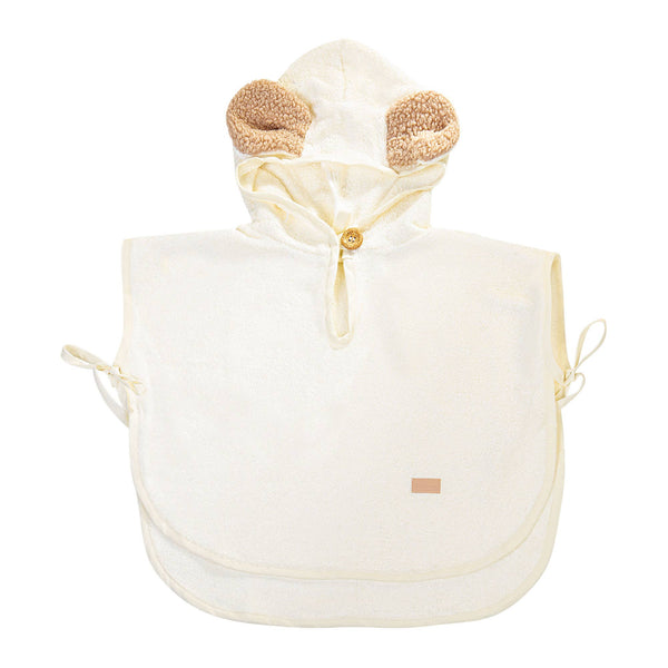 Dili Best Natural Baby Bamboo Sponge Poncho Bear - Cream