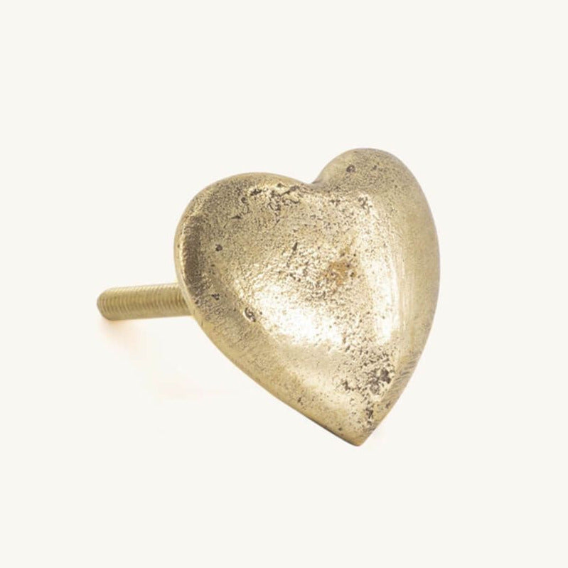 Doing Goods Holly Heart Knob brass from 1love2hugs3kisses ibiza