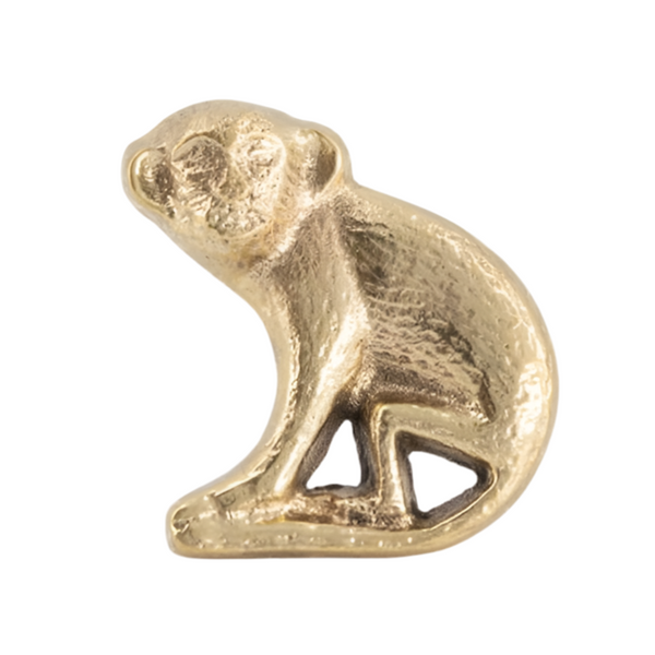 Doing Goods Peppin Monkey Door Knob - Right Brass available at 1love2hugs3kisses ibiza