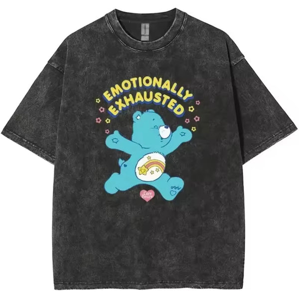 Emotionally Exhausted Womens Tee – washed Black available at 1love2hugs3kisses ibiza