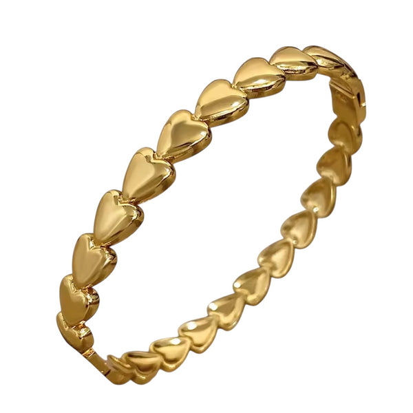 Eternal Hearts Bangle Bracelet - Gold available at 1love2hugs3kisses ibiza