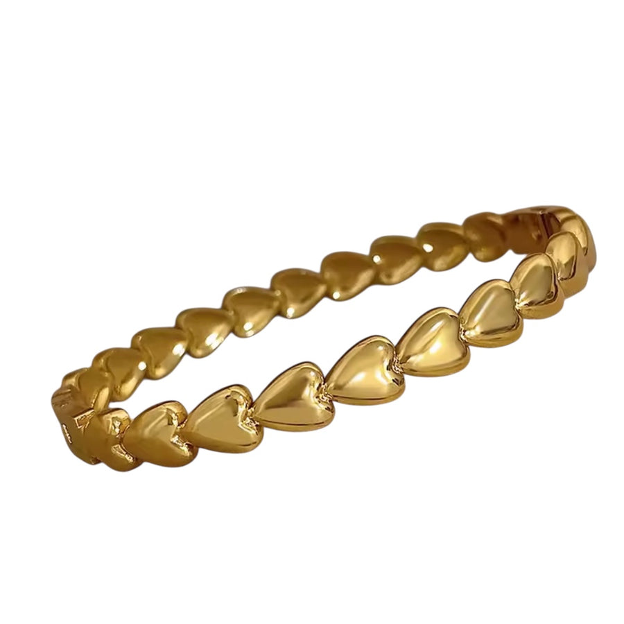Eternal Hearts Bangle Bracelet - Gold available at 1love2hugs3kisses ibiza