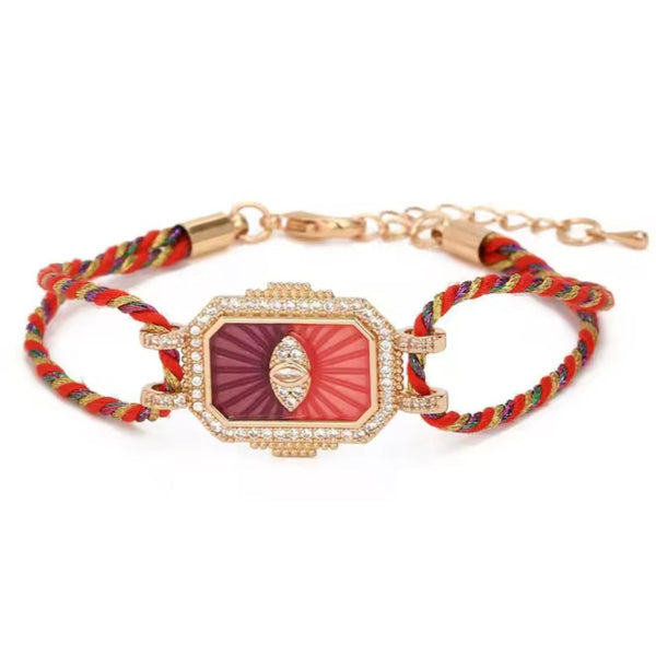 Evil Eye Tarot Bracelet – Sunset Red available at 1love2hugs3kisses ibiza