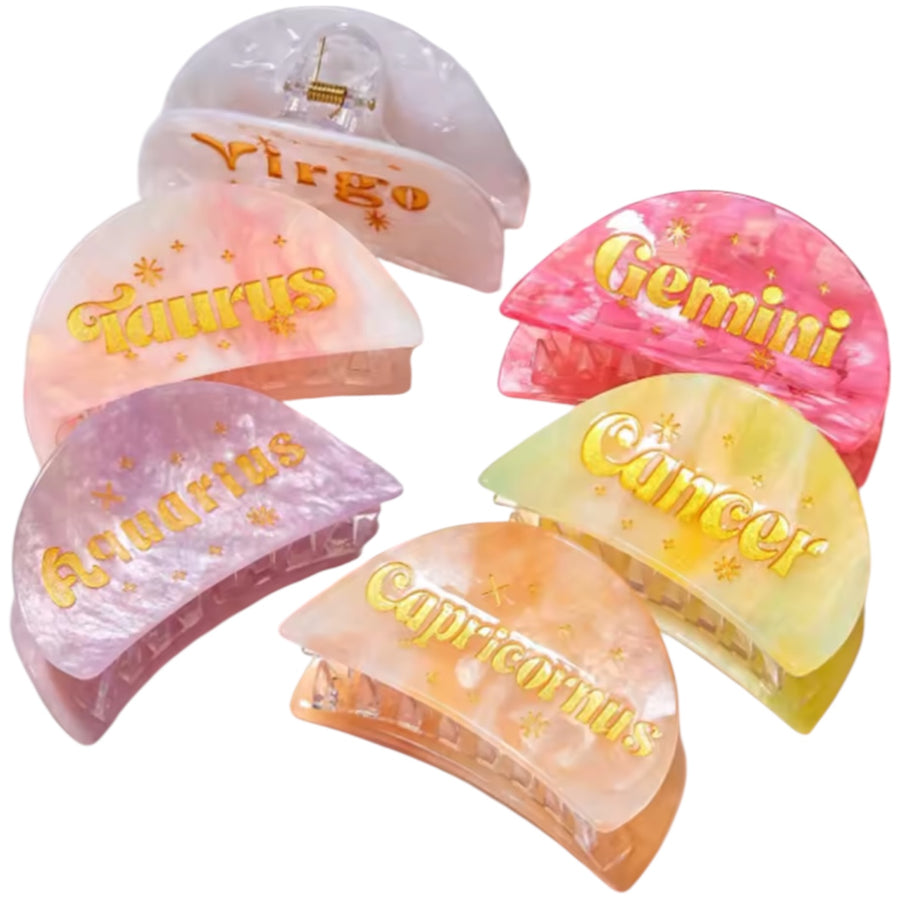 Capricorn Hair Claw Clip – Peach Marble available at 1love2hugs3kisses ibiza