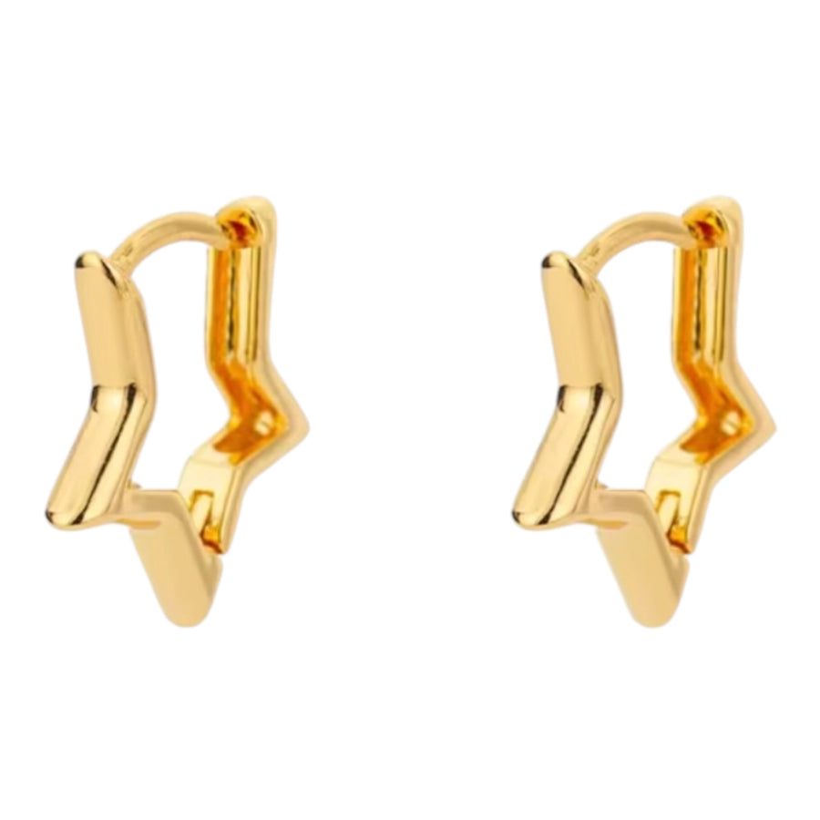 Geometric Star Hoop Earrings – Gold Available at 1love2hugs3kisses Ibiza