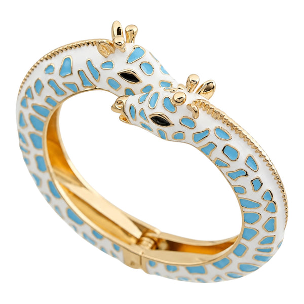 Giraffe Bangle Bracelet Enamel - Light Blue Available at 1love2hugs3kisses Ibiza