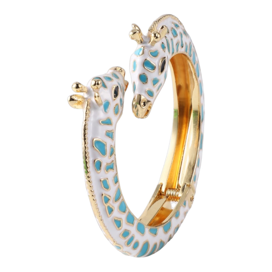 Giraffe Bangle Bracelet Enamel - Light Blue Available at 1love2hugs3kisses Ibiza