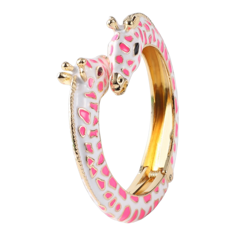 Giraffe Bangle Bracelet Enamel - Pink available at 1love2hugs3kisses ibiza