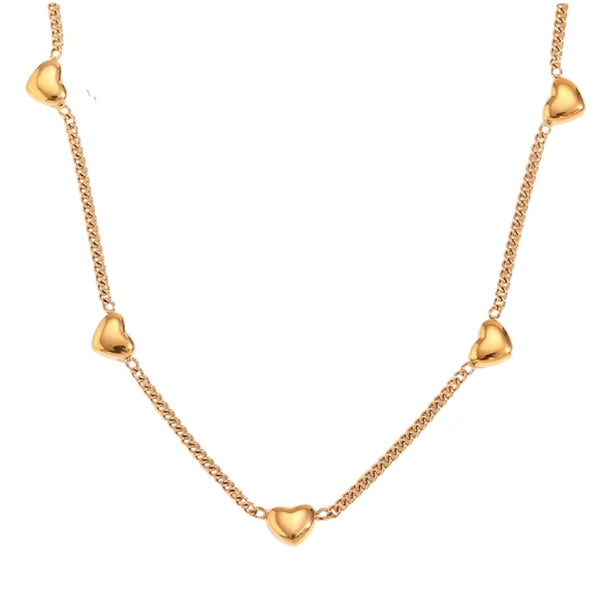 Heart Chain Necklace – Gold available at 1love2hugs3kisses ibiza