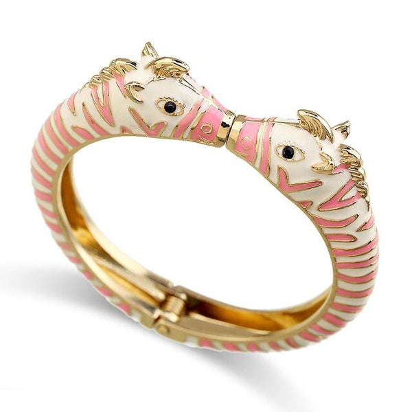 Horse Bangle Bracelet Enamel - Pink available at 1love2hugs3kisses ibiza