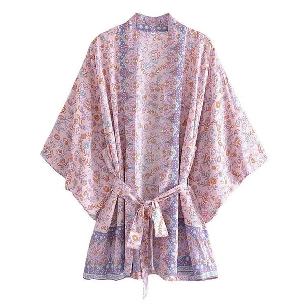 1love2hugs3kisses Short Kimono Lilac Flowers