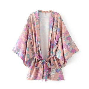 1love2hugs3kisses Short Kimono Lilac Flowers