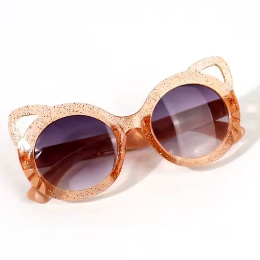 Kids Cat Glitter Sunglasses - Gold available at 1love2hugs3kisses ibiza