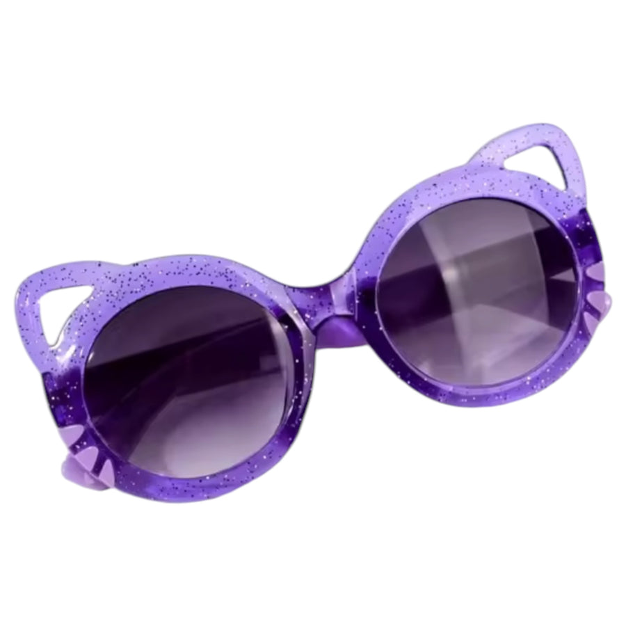 Kids Cat Glitter Sunglasses - Purple Available at 1love2hugs3kisses Ibiza