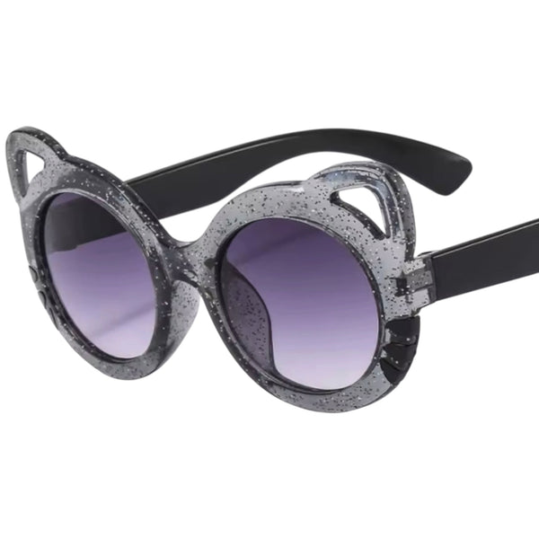 Kids Cat Glitter Sunglasses - Black available at 1love2hugs3kisses ibiza