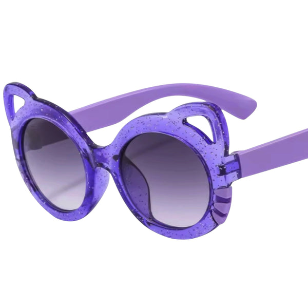 Kids Cat Glitter Sunglasses - Purple Available at 1love2hugs3kisses Ibiza