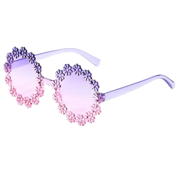 Kids Daisy Flower Sunglasses – Lilac & Pink Available at 1love2hugs3kisses Ibiza