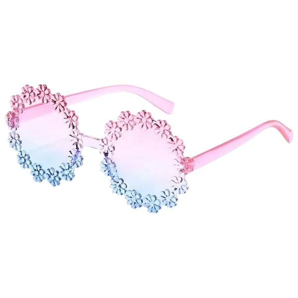 Kids Daisy Flower Sunglasses – Pink & Blue Available at 1love2hugs3kisses Ibiza