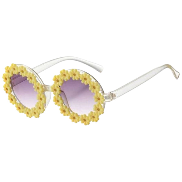 Kids Daisy Flower Sunglasses - Yellow available at 1love2hugs3kisses ibiza