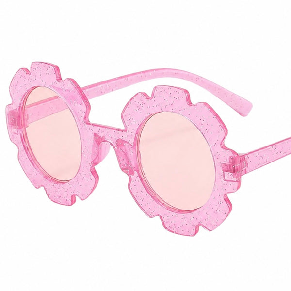 Kids Glitter Flower Sunglasses - Pink available at 1love2hugs3kisses ibiza