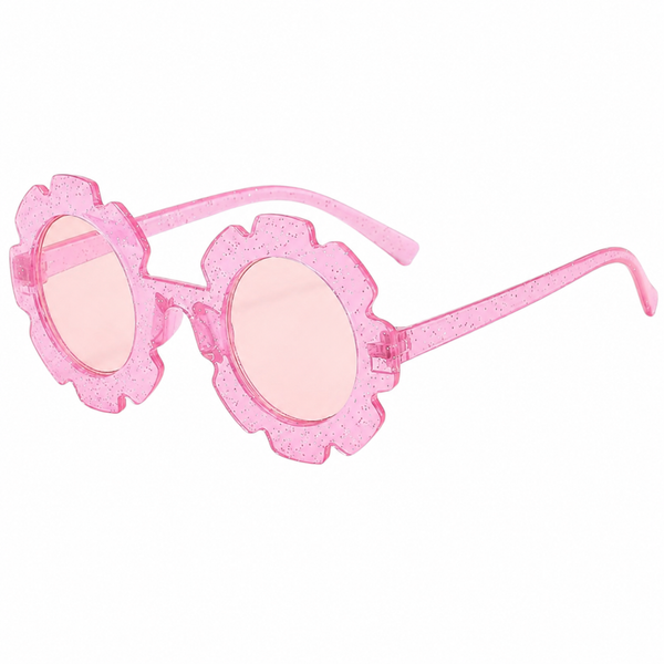 Kids Glitter Flower Sunglasses - Pink available at 1love2hugs3kisses ibiza