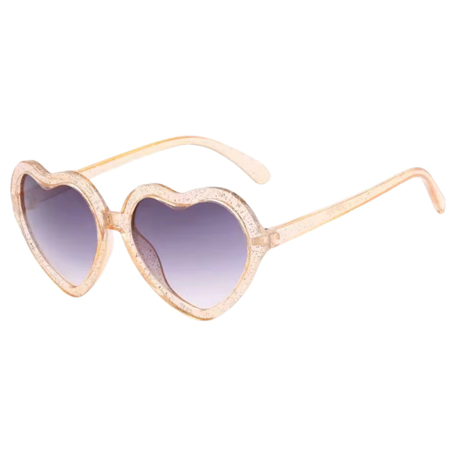 Kids Glitter Heart Sunglasses – Champagne Available at 1love2hugs3kisses Ibiza